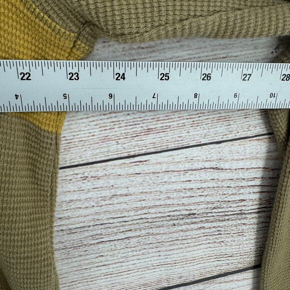 Katin Waffle Knit Crewneck Striped Shirt Mens XL Green Gold Stretch - Picture 11 of 12